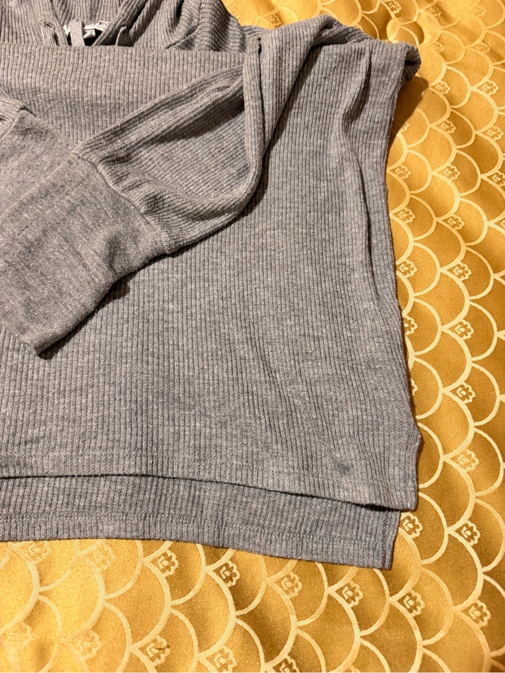 PJ Salvage Grey Hoodie, super soft ribbed knit, long-sleeve, Oversized size XS - Picture 11 of 16